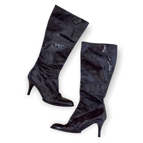 Duro Olowu bordeaux soft patent leather boots size 39 EU, Vintage - Picture 11 of 11